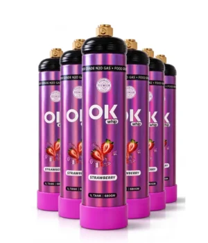 OK Whip Strawberry Whip Cream, 6 x 1L Bottles | Ready to Use