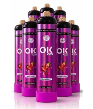 OK Whip Strawberry Whip Cream, 8 x 1L Bottles | Ready to Use